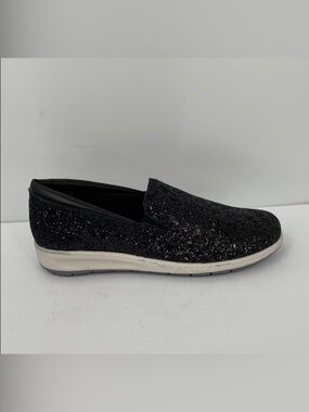 Walking Cradles Orleans slip-on sneaker shoe comfort black glitter women 10